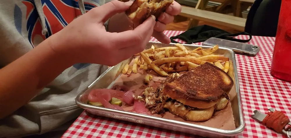 Texas Brisket Melt with French Fries